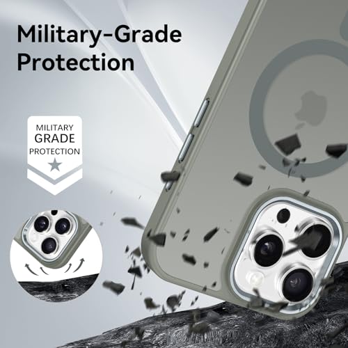 Image of BENTOBEN for iPhone 16 Pro Case [Compatible with Magsafe] Magnetic Matte Phone Case iPhone 16 Pro Translucent Slim Shockproof Women Men Protective Cover Cases for iPhone 16 Pro 6.3 inch, Grey