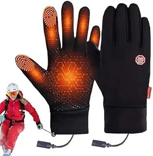 RUICUBEI Winter Heated Gloves, USB Heated Gloves for Touch Screen, Electric Heated Gloves for Men and Women, Heated Gloves for Climbing, Hiking, Cycling, Camping
