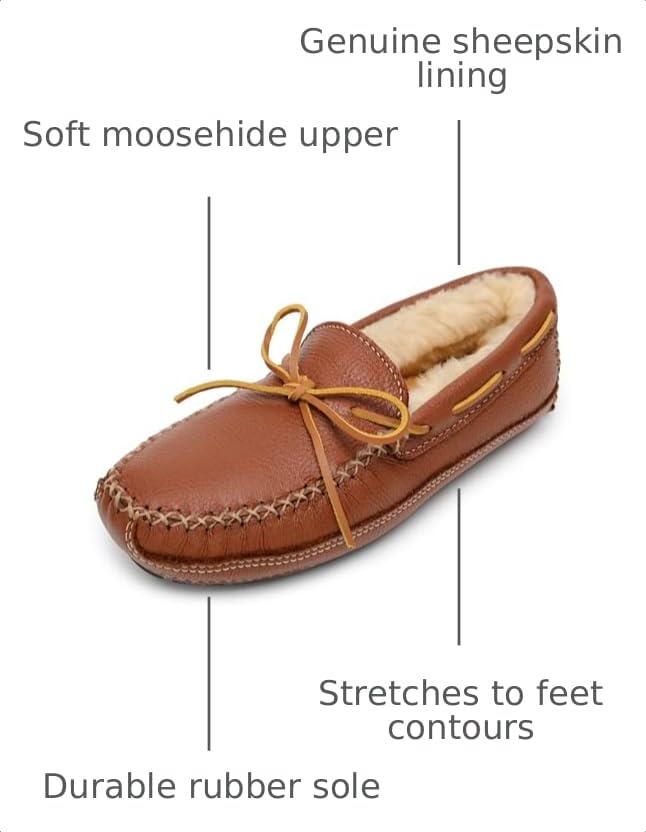 Image of Minnetonka Men's Sheepskin Moose Slipper