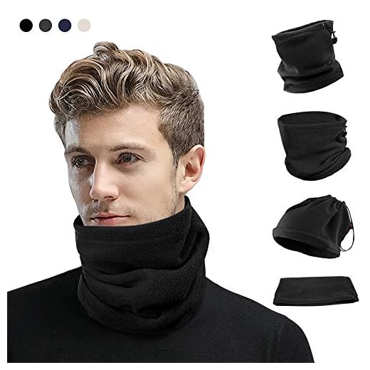 VSTON Braga Cuello Hombre Mujer Pasamontañas Calentadores De Cuello para Moto Forro Polar Multifuncional Braga Cuello Deportes de Invierno Negro Accesorio De Esquí Moto Universal