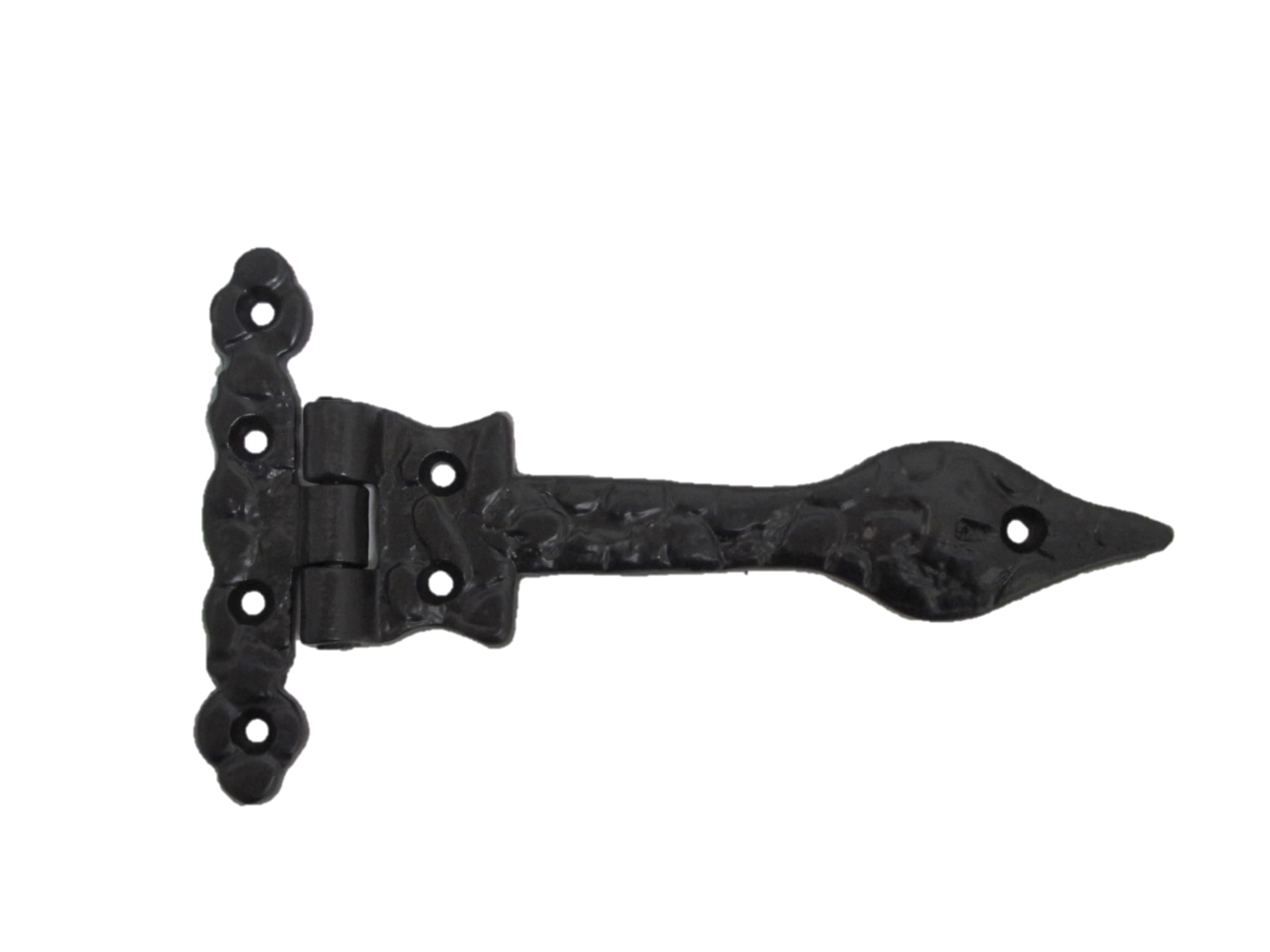 Black Cast Iron Spear Hinges Leaf Design Pair Of New (6
