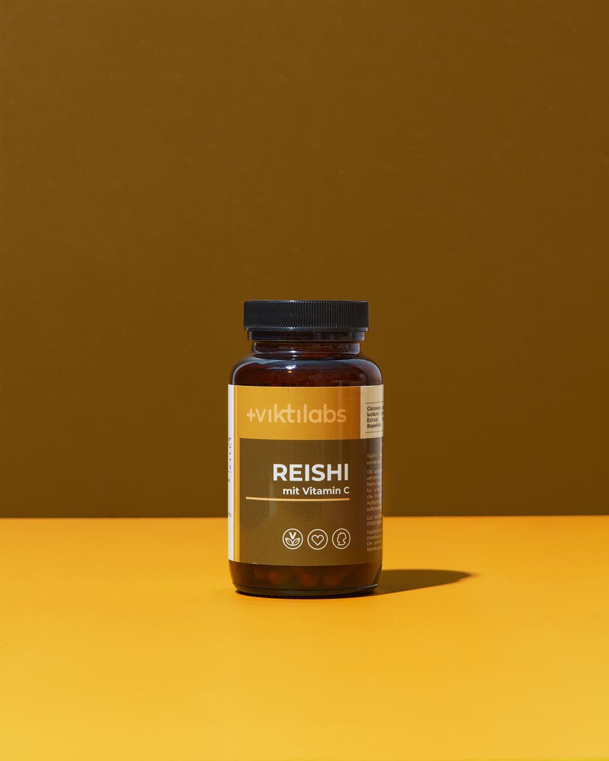 Viktilabs© - Premium Reishi Kapseln mit Vitamin C – Hochdosiert mit 495 mg Reishi Extrakt je Kapsel | 70-Tage-Vorrat | Laborgeprüft | Entwickelt in Deutschland | Vitalpilz Extrakt ohne Zusätze