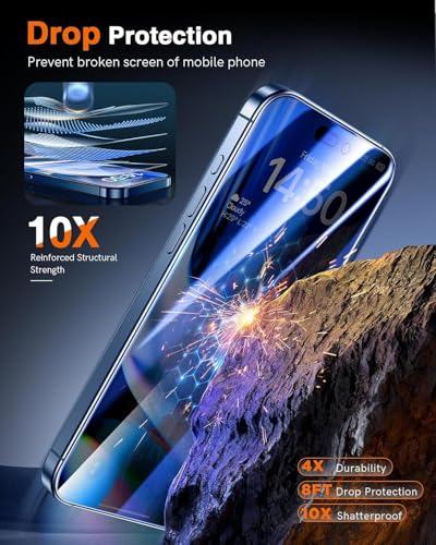 Image of OHAYO Privacy Tempered Glass Screen Protector Compatible with iPhone 14 Pro - 9H Anti-Spy Protection, HD Clear View, Bubble-Free Installation, Scratch Resistant, Case-Friendly Fit