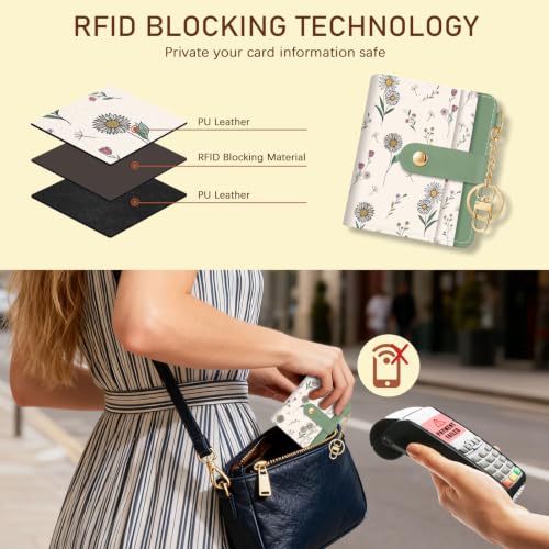 Image of Jogjam Flowers Floral Small Rfid Women Wallet, Slim Credit Card Holder