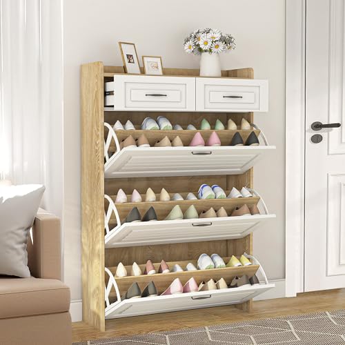Vibe & Dine Shoe Cabinet with 3 Large Flip Drawers