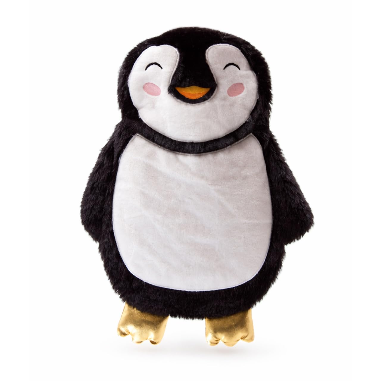 Cassandra Penguin Character Hot Water Bottle with Cover – Cute Plush Animal Design, Natural Rubber Bottle Included, Cosy Winter Warmer