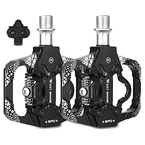 Aomiun Fahrradpedale MTB Pedale,Dual Platform Kompatibel SPD Pedale Fahrrad,Klickpedale Fahrrad Pedalen für West Biking MTB Trekking Mountainbike Rennrad Faltrad Cover