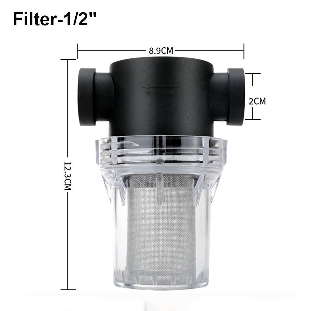 Filtros de tubería, filtros Filtro manguera jardín, filtro Rosca 1/2" 3/4" 1" con opciones malla 40/80 Prefiltro for riego Lavado autos(1/2" 40 Mesh)(3/4" 40 Mesh)