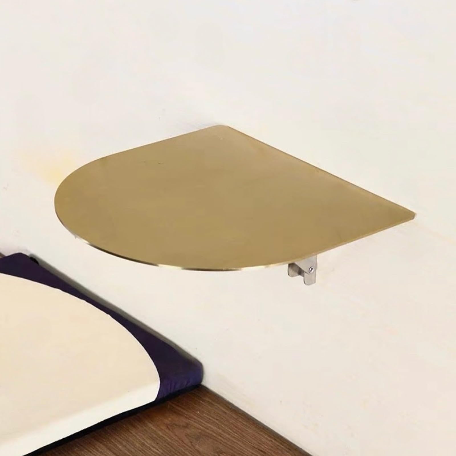 Table pliante murale en acier inoxydable avec supports métalliques robustes