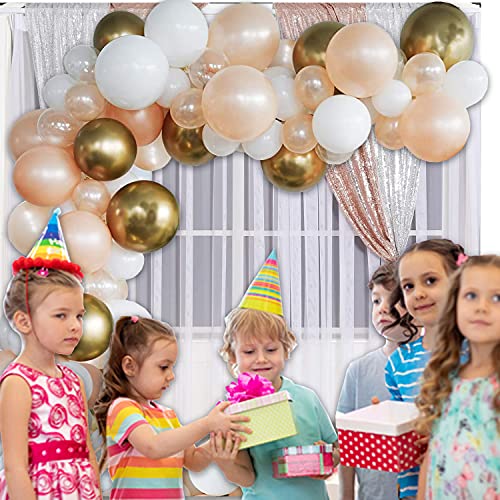 Image of Party Propz Rose Gold Balloons For Birthday Decorations Garland Kit - 59 Pcs For Wife, Women, Baby Shower Balloon Decorations Combo | Metallic Balloon Garlands Kits | Bride To Be (Latex)