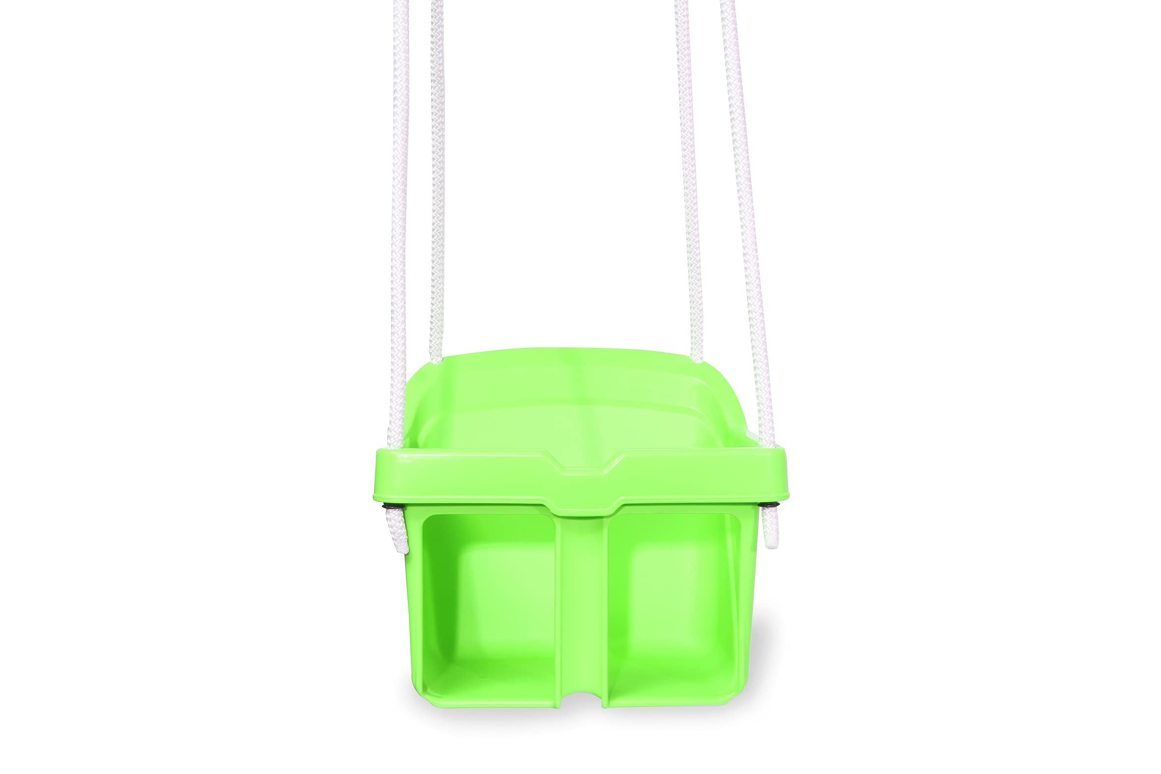 JAMARA 460662 - Columpio para bebé (10 Meses, plástico Resistente, soporta hasta 25 kg, Incluye Barra de Seguridad, antivuelco, Apto para Interiores y Exteriores, Color Verde)