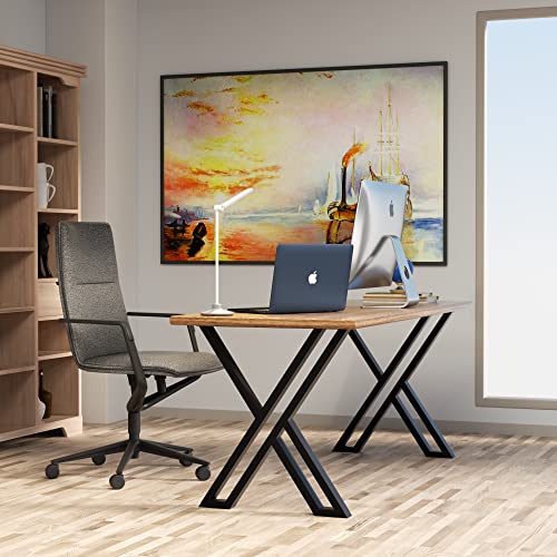 Phwotan Metal Table Legs For Table 28 Inch X 24Inch, X Shape Industrial Desk Legs, Set Of 2 Heavy Duty Furniture Legs For Dining Table, Office Desk, Coffee Table, Console Table #TOP3