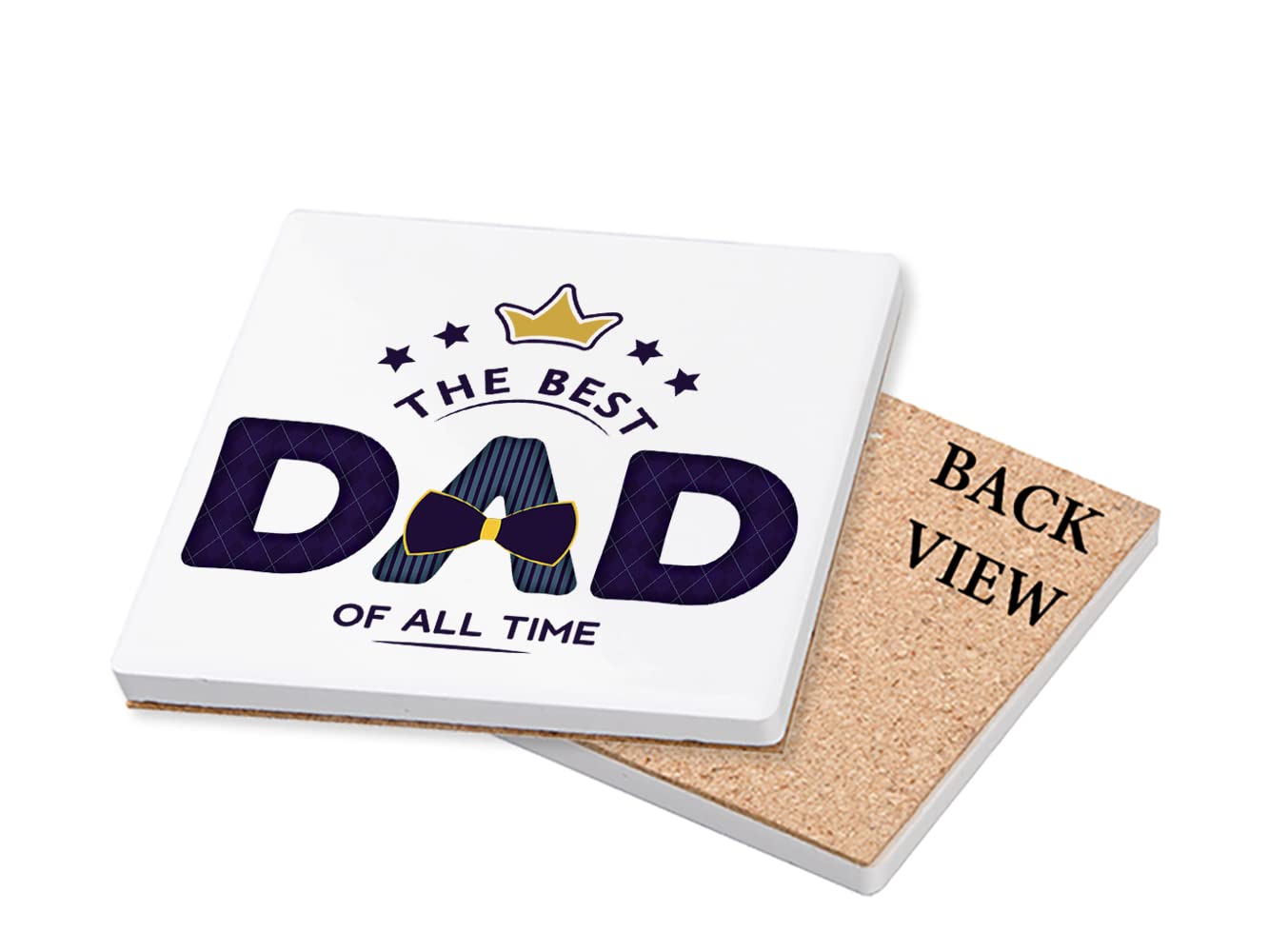 Funny Dad Birthday Coaster, from Son, Daughter, The Best Dad Of All Time, Best Dad Ever Gift, Tableware, Coffee/Tea/Drink Coaster. (Square Ceramic Coaster)