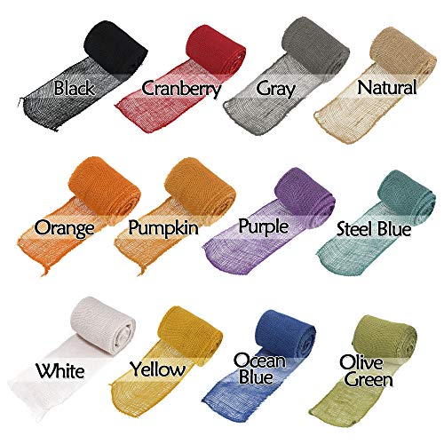 Bamboomn 5.5" Inch Wide Color Burlap Fabric Jute Craft Ribbon Roll, 1 Roll Of 10 Yards, Grey #TOP1