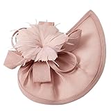 Century Star Tea Party Fascinator Kentucky-Derby Hat for Women 2026-Soft Goose Feather with Clip Wedding Cocktail Church Hats Pink