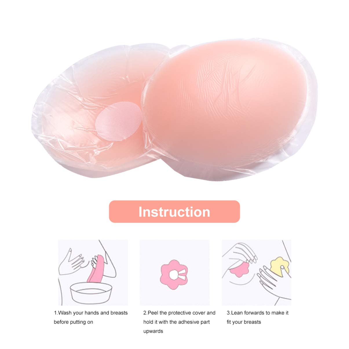 SOIMISS 36piezas Almohadillas De Reutilizables Para Pechos Para Mujeres Con Caja Impermeables y Antideslizantes Para Ropa Sin Espalda Tirantes
