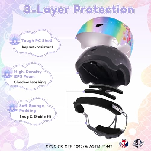 Image of Toddler Bike Helmet with Gloves and Backpack Set, 3 Sizes for Baby Infant to Kids Ages 1-3 3-5 5-8+, Adjustable Boys Girls Bike Helmet for Bicycle /Scooter /Skateboard /Roller Skate