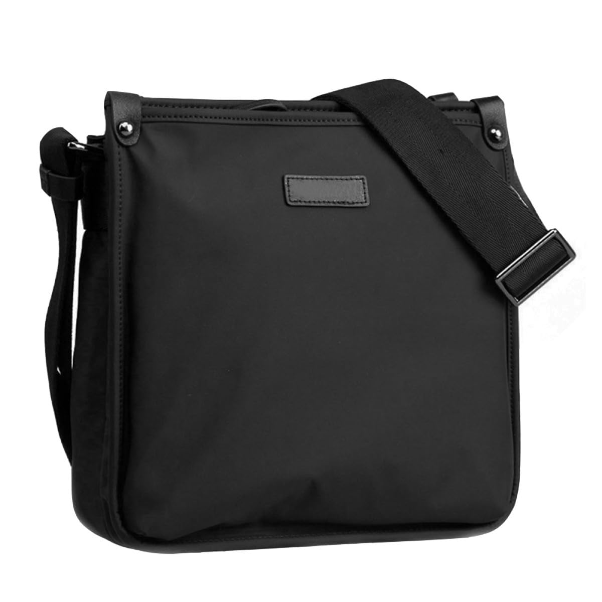 Baluue Bolso Bandolera Multifunción para Hombre, Tamaño Mediano en Tela Oxford Negra, Cinturón Ajustable y Cremallera, Adecuado para Viajes, Uso Diario y Almacenar Pañuelos y