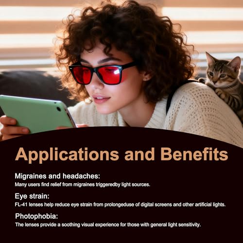 Image of ViewJoy Sleep Glasses 99.9% Blue Light Glasses Dual AR Coatings Amber Orange Lens for Computer Gaming Reduce Eyestrain