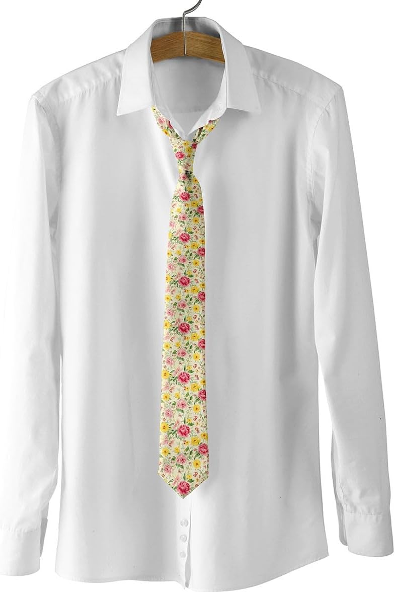 Castle Fairy Flower Men's Tie Country Rustic Fashion Novelty Necktie for Party Wedding