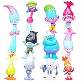  12 Piezas Bebe Feo Cake Toppers Mini Trolls Figuras de Acción Juego de Adornos Cake Topper Suministros para Fiestas de Cumpleaños Pastel Decoración de Coches para Amantes de Los Trolls