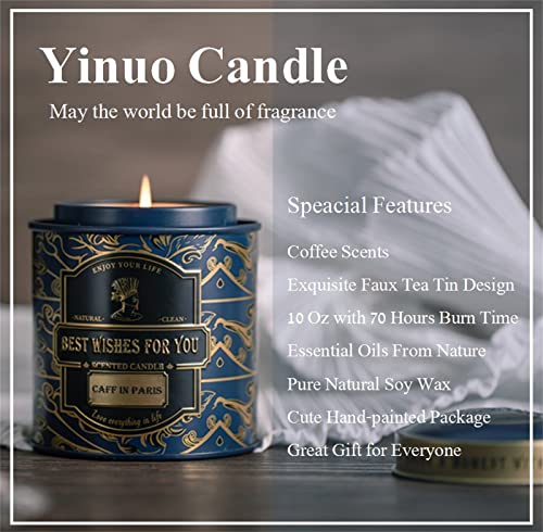 Coffee Scented Candles For Home Scented 10 Oz Large Size Jar Candle, 70 Hours Long Lasting, 100% Natural Soy Candle Aromatherapy, Strongly Coffee Scent, Luxury Candle Gifts For Women With Gift Box #TOP1