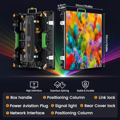 Image of LED Display Wall Panel 3840Hz High Refresh Rate P2.9 P3.9 P4.9 P6 IP65 Aluminum Cabinet,for Stage, Wedding Parties, Exhibitions, and Event Broadcasts,P4.81:24:50 * 100cm(1.64ft*3.28ft)