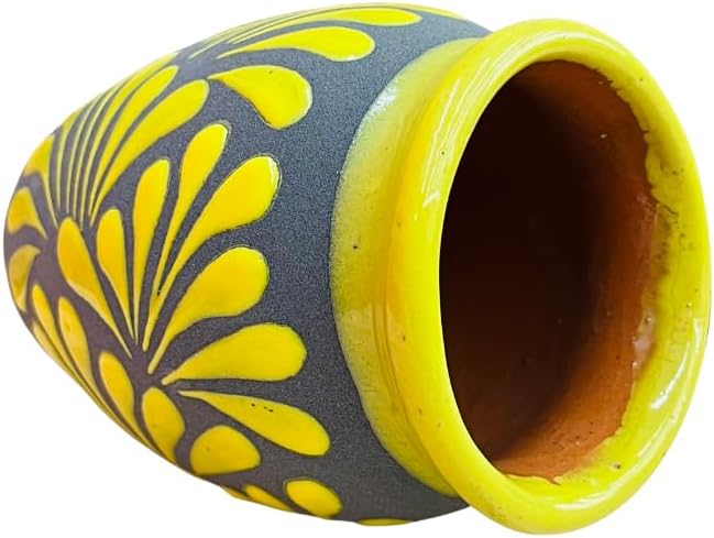 Set of 4 Black Rainbow Espiga Plumeado Cantarito Cup - Margaritas Cups - Cielito Lindo - Mexican Clay