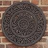 Casa Moro Oosterse houten wandafbeelding Mandala Nagua Ø 61 cm zwart rond in shabby chic stijl | handgesneden…