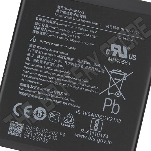 Image of Original BLP743 Battery for OnePlus 7T HD1900 HD1901 HD1903 HD190 HD1907 Battery with 6 Month Warranty ***(P173)