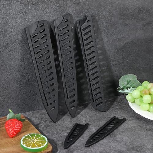 Qianyu 5 Stück Knife Sheath Messerschutz Universal Messer Messerschutzhülle Atmungsaktiv Messerscheide Kunststoff Messer Schutzhülle Klingenschützer für Küchenmesser Obstmesser