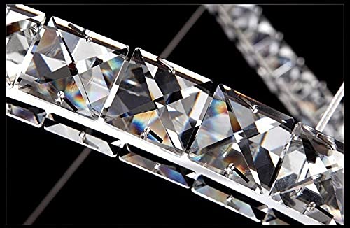 Lustre LED en cristal K9 rectangle chic pour salon moderne et design