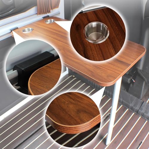 Gray RV Folding Wall-Mounted Table with Removable Side Folding Function – Ideal for Patio, Yacht, Caravan & Room Use – Space-Saving, Versatile & Easy to Install