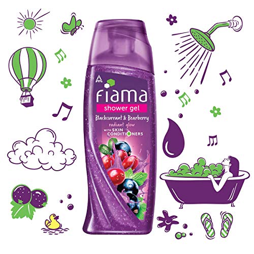 Image of Fiama Shower Gel - Blackcurrant & Bearberry, for Radiant Glow, with skin conditioners, 250 ml