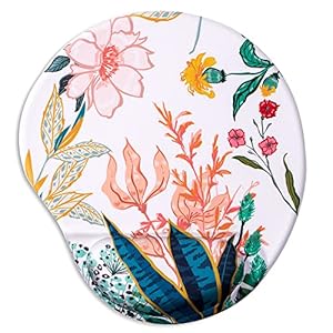 HODYXIN Ergonomic Mouse Pad with Wrist Support,Cute Rest,Comfortable for Home Office Gaming Working Computers Laptop,Pain Relief Non-Slip PU Base (Creamy White)