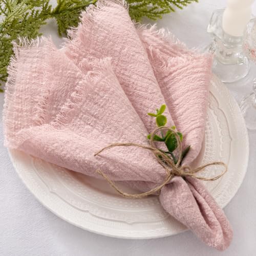 Socomi Set of 8 Linen Napkins Dusty Rose Easter...