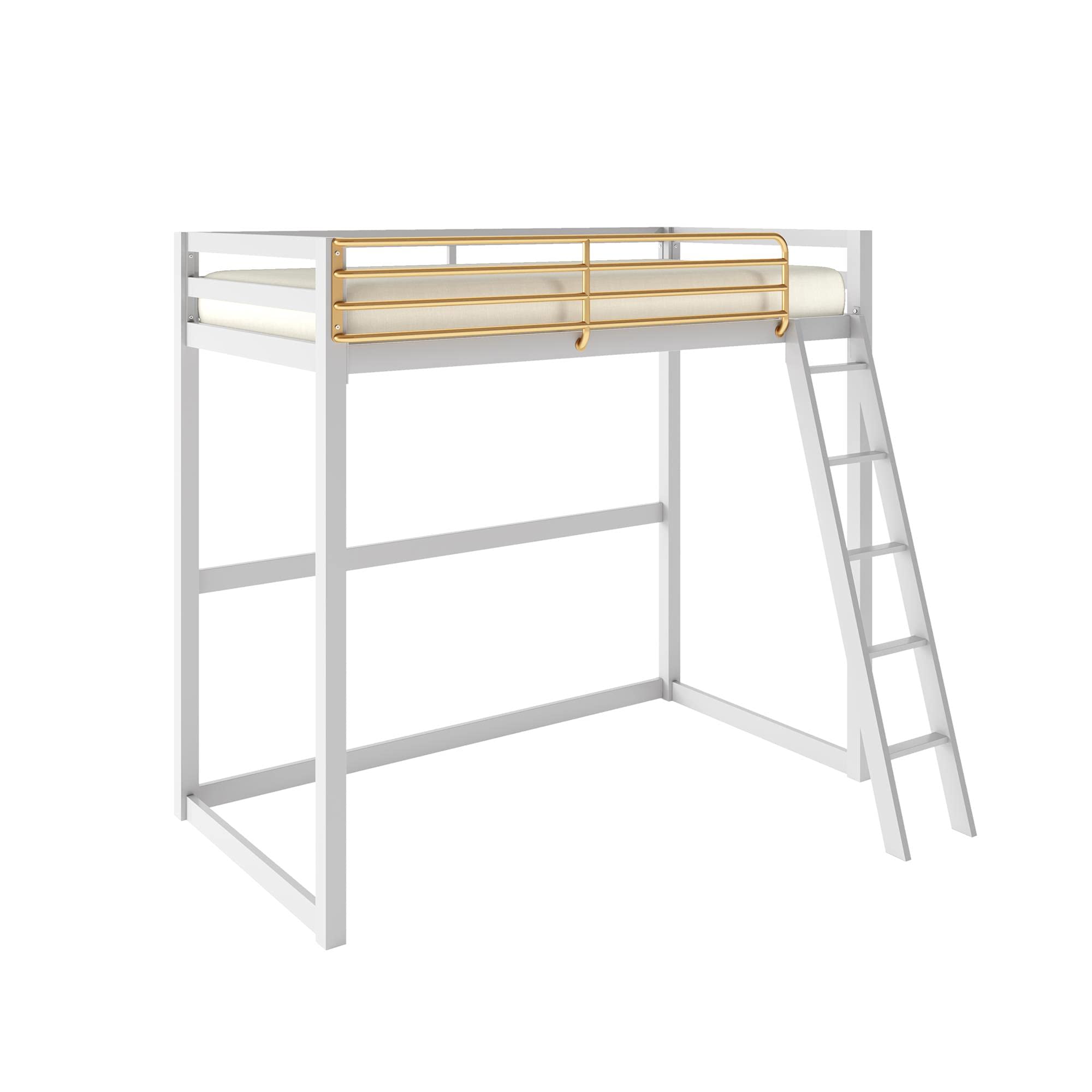 Little Seeds Monarch Hill Haven Twin Metal Loft Bed, Gray