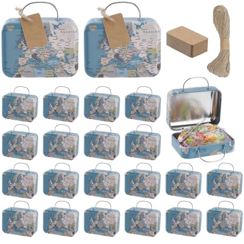 AHANDMAKER 24Pcs Mini Suitcase Boxes Candy Party Favor Gift Vintage