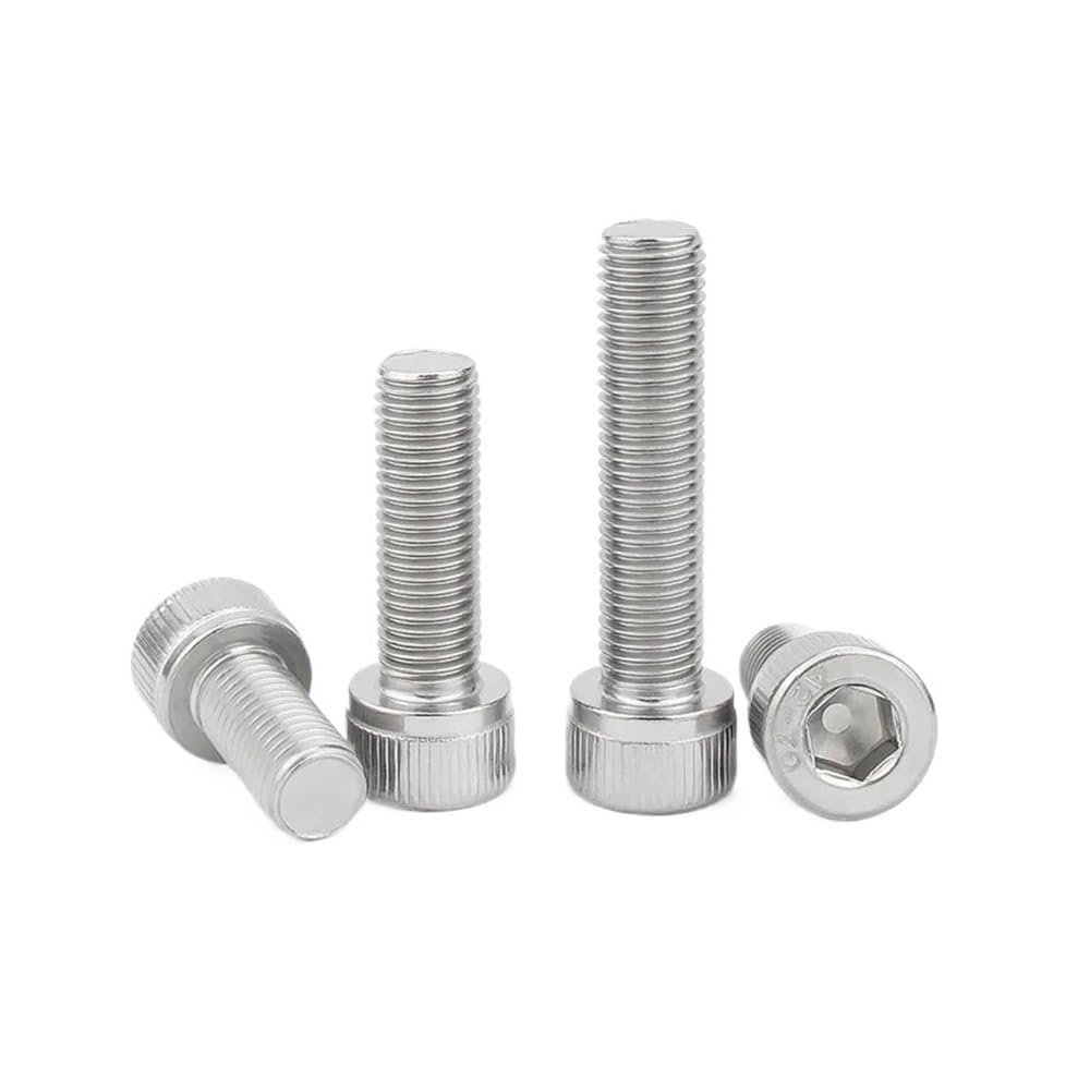 Cilky 10Mm Metal Screws 10Pcs M3 M4 M5 M6 304 Stainless Steel Fine Thread Pitch Hexgonal Hex Socket Round Cap Head Screw Bolt(10Pcs M4 Pitch 0.5,)