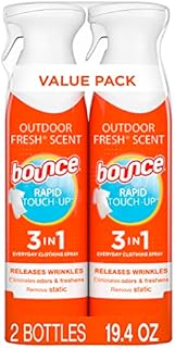 Bounce Rapid Touch-Up 3 in 1 Wrinkle Releaser Clothing Spray, Fabric Refresher, Odor Eliminator & Anti Static, 9.7 ounces (Pack of 2)