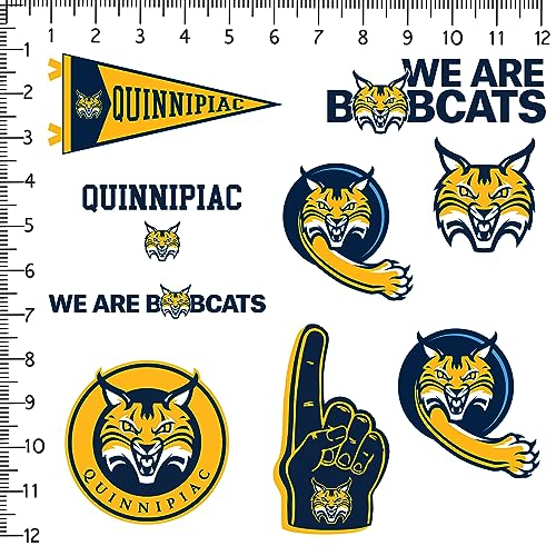 Image of Quinnipiac University 9ct Vinyl Large Deluxe Stickers Variety Pack - Laptop, Water Bottle, Scrapbooking, Tablet, Skateboard, Indoor /Outdoor - Set of 9