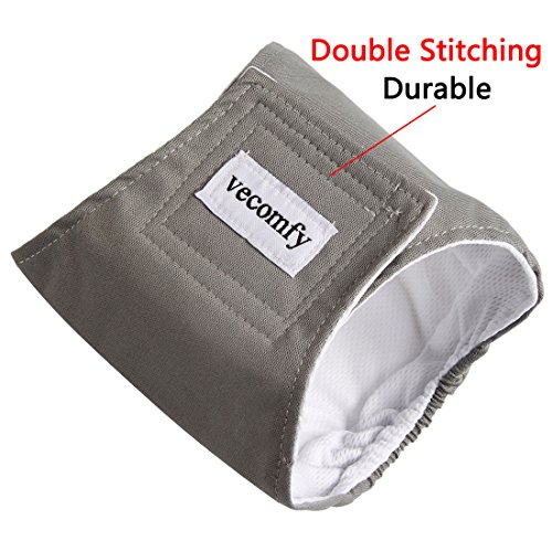 Vecomfy Washable Belly Bands For Male Dogs 4 Pack,Premium Reusable Small Dog Wrap Leakproof Doggie Diapers,M #TOP5