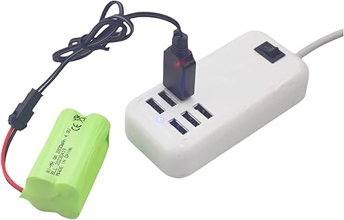 Miniatura 3 de sea jump 2PCS AA 4.8V 2800mah SM-2P Plug Batería con USB Cable de Carga para Robot Eléctrico RC Barco Batería 1/28 Stunt RC Car C128 1/28 NB2801
