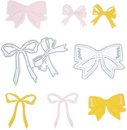 3 piezas de lazos de metal, moño, troquelados, troqueles de corte, plantillas en relieve, molde de plantilla para decoración de tarjetas y álbum de