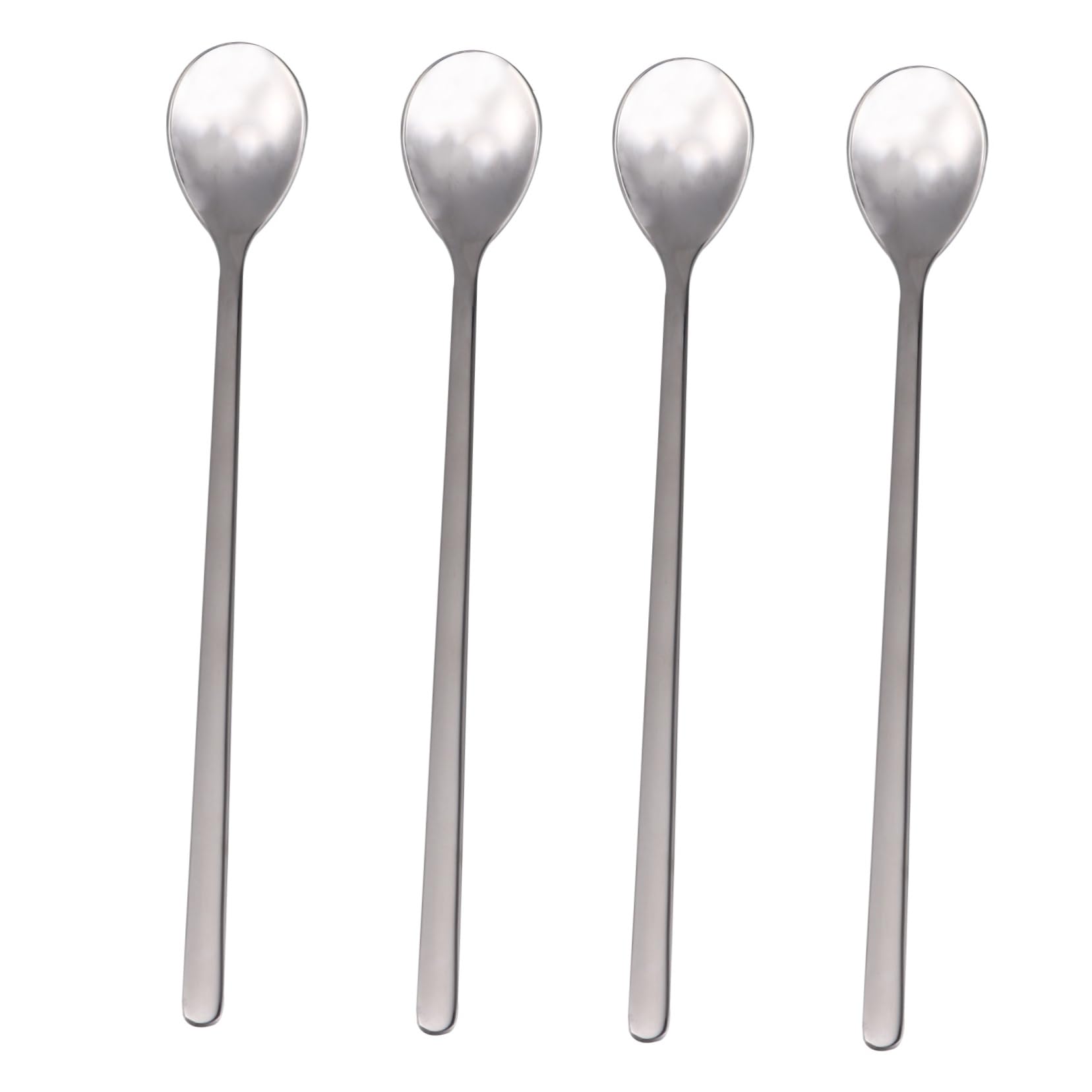 NAMOARLY 2sets Long Handle Metal Dessert Spoons Replacement Spoons for Bar and Restaurant 4pcs*2