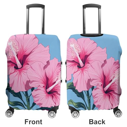 Carry on Luggage Cover Two Hibiscus Flowers Suitcase Covers for Luggages Tsa Approved Travel Luggage Sleeve Protector Elastic Suitcase Protector Anti-Scratch Washable Fits 19-30 Inch Case -M3