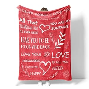 PDRYLY Love Gifts for Her Blanket I Love You Throw Blankets for Girlfriend Wife Family Great Gift for Valentines Day…