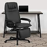 Flash Furniture High Back Black LeatherSoft Executive Reclining Ergonomic Swivel Office Chair with Arms