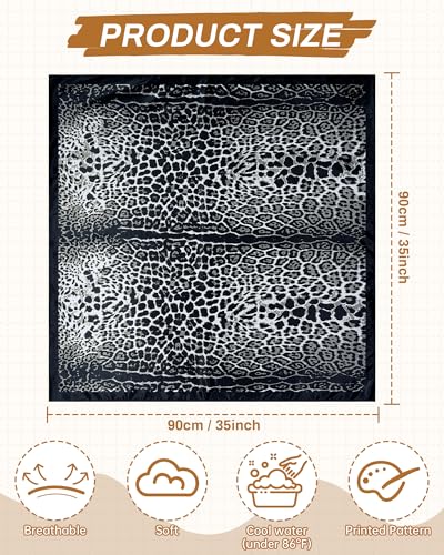 Mesovor 35” Square Head Scarf for Women, 3 Pack Like Silk Satin Headscarf Hair Neck Scarf Top Bandanas for Sleeping2