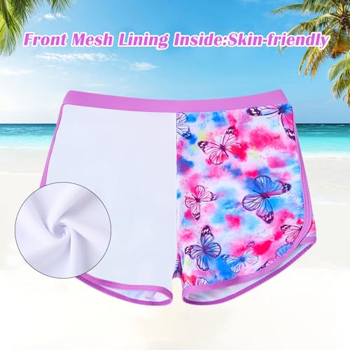 Image of TUONROAD Girls 2 Pieces Rash Guard Swimsuit Long Sleeve Tankini for 4-10 Years